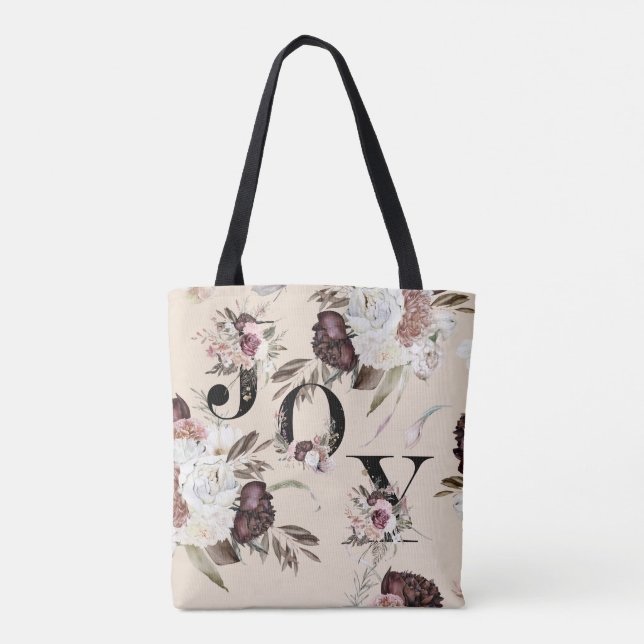 JOY/ be kind Floral Spring Tote Bag (Back)