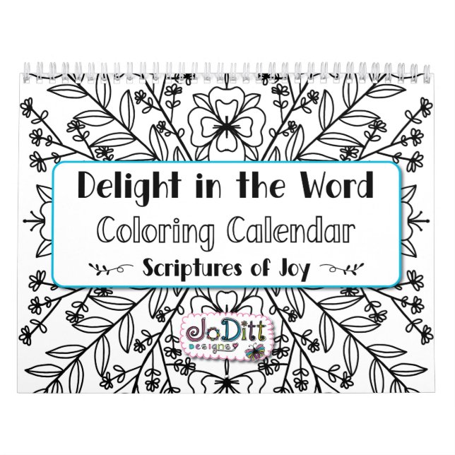 Joy Bible Verse Floral Botanical Monthly Colouring Calendar (Cover)