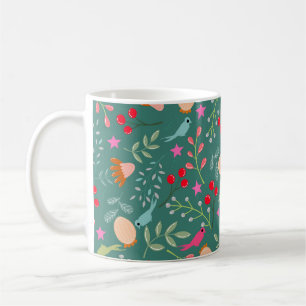 Joy birds Christmas green Coffee Mug