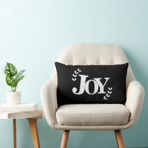 Joy Black and White Classic Lumbar Cushion