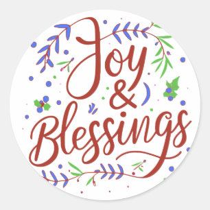 Joy & Blessings Classic Round Sticker