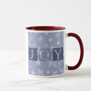 Joy Blue Stars Christmas Mug