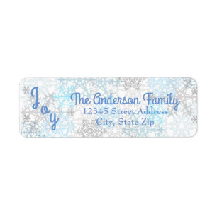 Joy Blue/White Snowflakes - Address Labels
