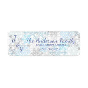 Joy Blue/White Snowflakes - Return Address Labels