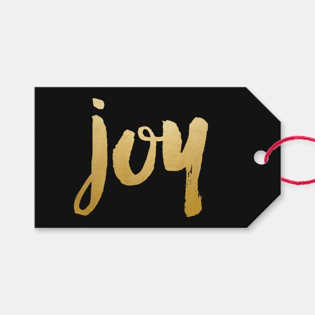 Joy brush script gift tags (Front (Horizontal))