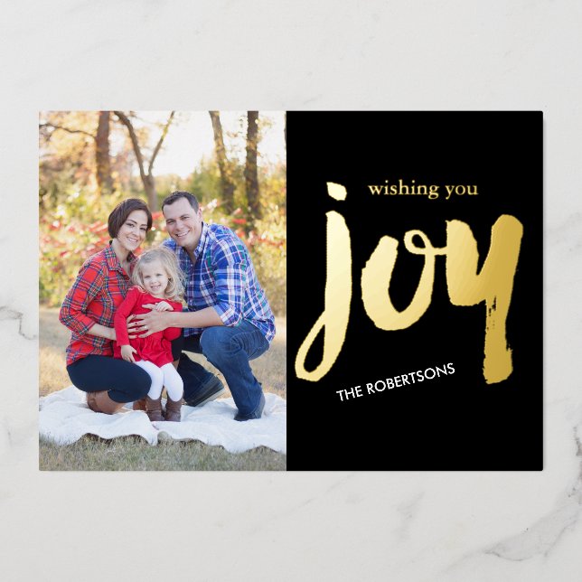 Joy brush script holiday card (Front)