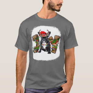 Joy Bull Dog Lights Santa Bull Terrier Dog Christm T-Shirt