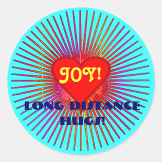 Joy Burst Hugs Stickersq Classic Round Sticker