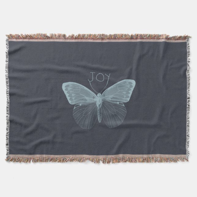 Joy Butterfly Throw Blanket (Front)