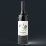 Joy Calligraphy I Watercolor Christmas Greens Wine Label<br><div class="desc">This Christmas holiday wine bottle label features the word "joy" in a trendy hand lettered style text on white. The design is accented with watercolor painted Christmas greens with a bow. Custom text allows you to add a holiday greeting and your name.</div>