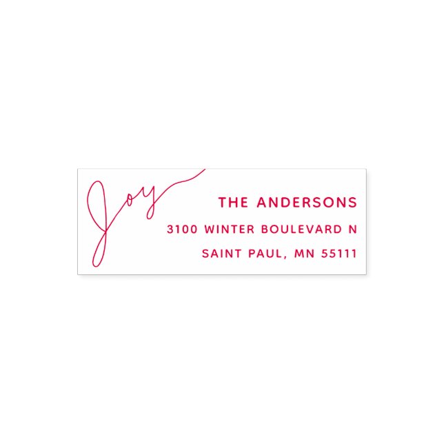 Joy Casual Script Christmas Return Address Self-inking Stamp (Design)