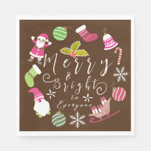Joy Christmas Brown Napkin