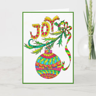 Joy Christmas Card by Leslie Clair Bures