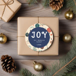 JOY! Christmas   Classic Round Sticker<br><div class="desc">Customer specific "JOY" Sticker,  classic,  christmas pattern design.</div>