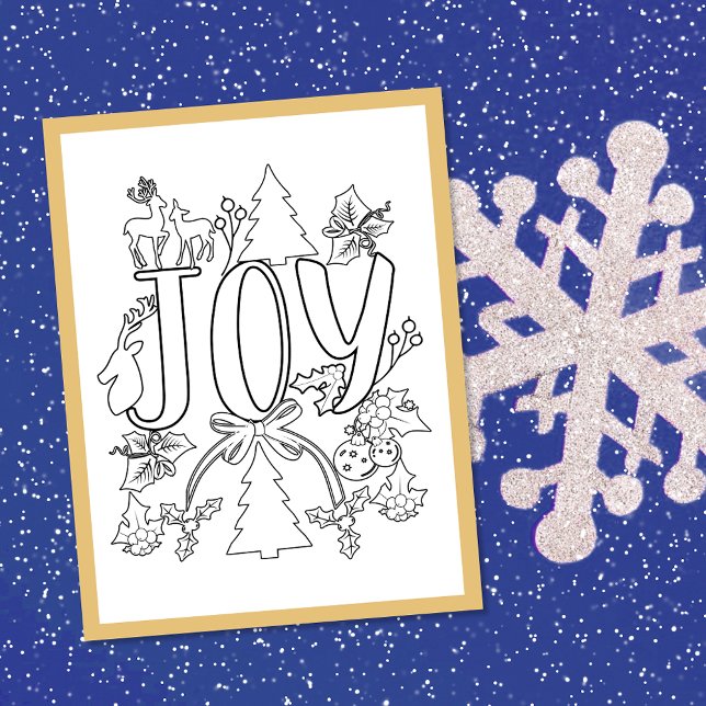 Joy Christmas Colouring Page Activity Card (Creator Uploaded)