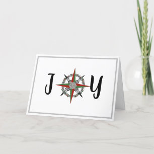 Joy Christmas Compass Rose Card
