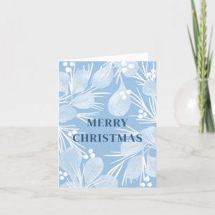 Joy Christmas Design Blue Holiday Card