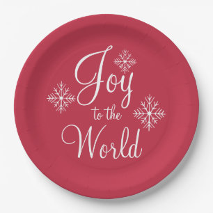 Joy Christmas Dinner Party Paper Plates