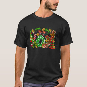 Joy Christmas Elf Candy Cane Family Matching Pajam T-Shirt