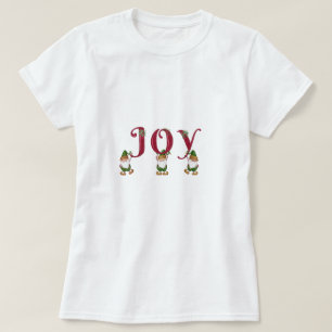 JOY Christmas Elves holding Letters T-Shirt