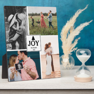 Joy Christmas Family Photo Collage Xmas Plaque