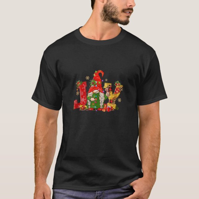 Joy Christmas Gnome Merry Xmas Holiday Winter Red  T-Shirt (Front)