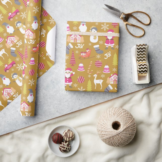 Joy Christmas Gold Wrapping Paper (Crafts)