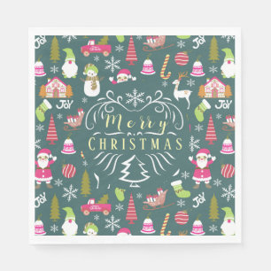 Joy Christmas Green Napkin
