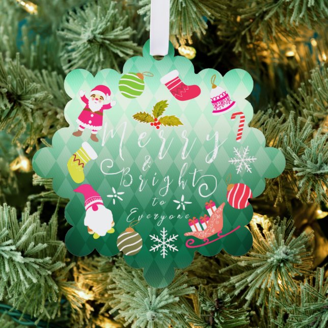Joy Christmas Green Tree Decoration Card (Insitu (Tree))