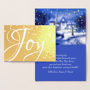 Joy. Christmas Holiday Luxury Foil Card