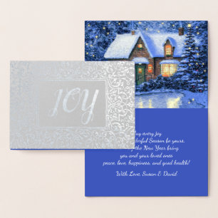 Joy. Christmas Holiday Luxury Foil Card