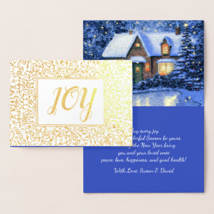 Joy. Christmas Holiday Luxury  Foil Card