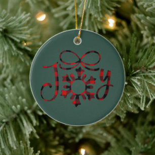 Joy Christmas Joy To The World Joyful Merry Xmas Ceramic Tree Decoration