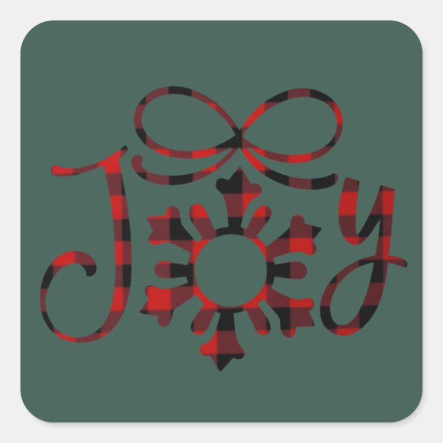 Joy Christmas Joy To The World Joyful Merry Xmas Square Sticker (Front)