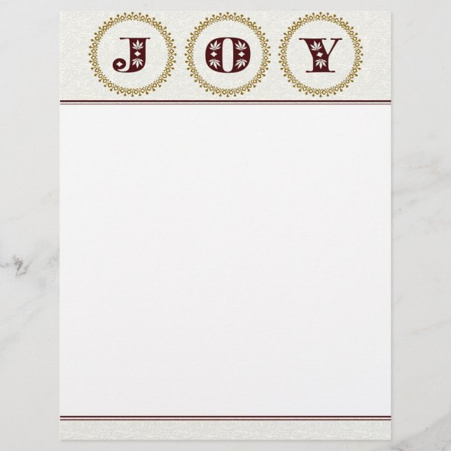 JOY Christmas Letter Paper / Christmas Stationery (Front)
