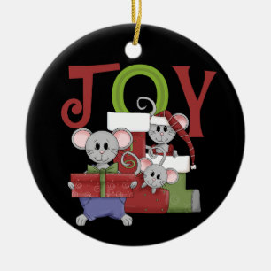 Joy Christmas Mice Keepsake Ornament