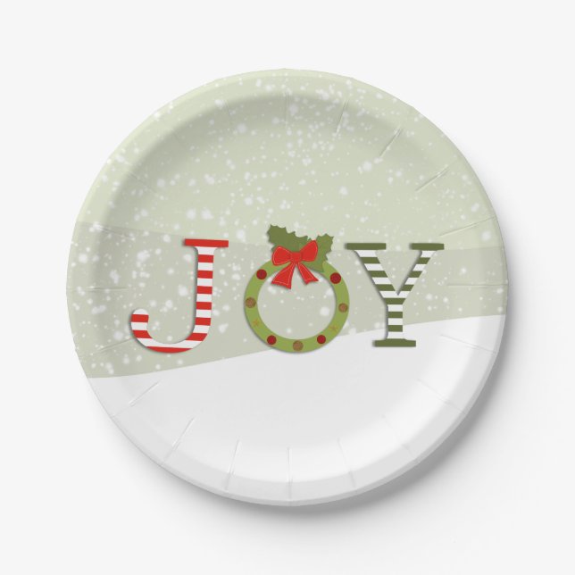 Joy - Christmas Paper Plate (Front)