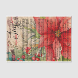 Joy Christmas Poinsettia Musical  Tissue Paper