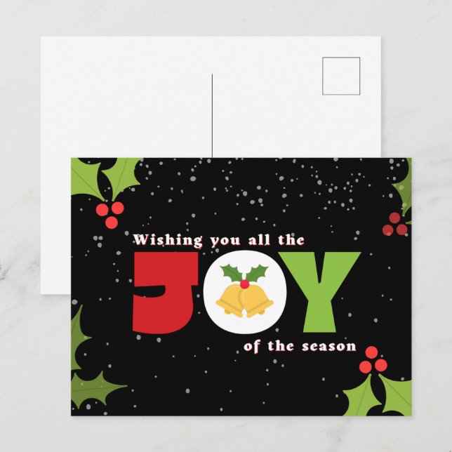 Joy Christmas Postcard (Front/Back)