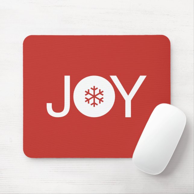 Joy Christmas Red Mouse Pad (With Mouse)