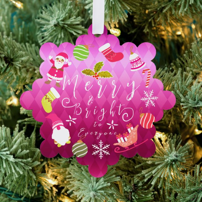 Joy Christmas Red Tree Decoration Card (Insitu (Tree))