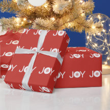 Joy Christmas Red Wrapping Paper