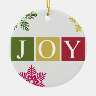Joy Christmas Snowflakes Ornament