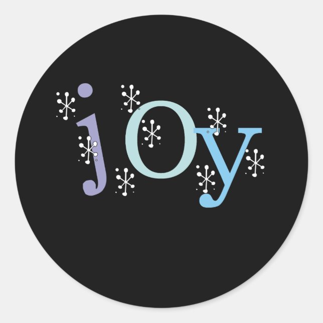 JOY Christmas Winter Holidays Classic Round Sticker (Front)