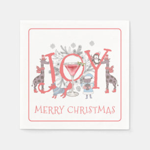 Joy Christmas Winter Party Animals Holiday Napkins