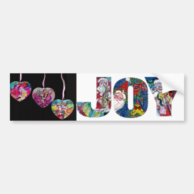 JOY COLORFUL MUSICAL CHRISTMAS PARTY ORNAMENTS BUMPER STICKER (Front)
