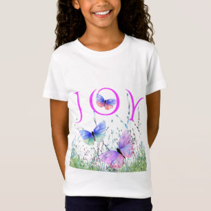 Joy - Colourful Butterflies Flying T-Shirt - Sprin