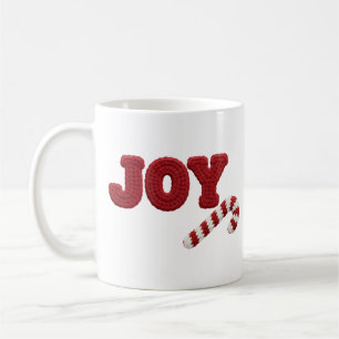 Joy Crochet Christmas Candy Cane Mug