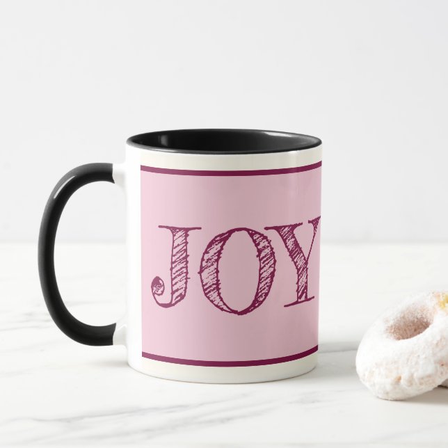 Joy Custom Colour Mug Christmas Holiday Gift Mug (With Donut)