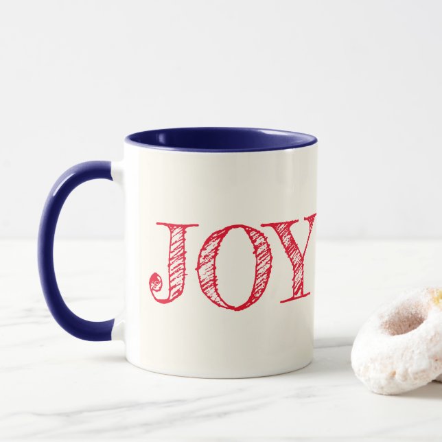 Joy Custom Colour Mug Christmas Holiday Gift Mug (With Donut)